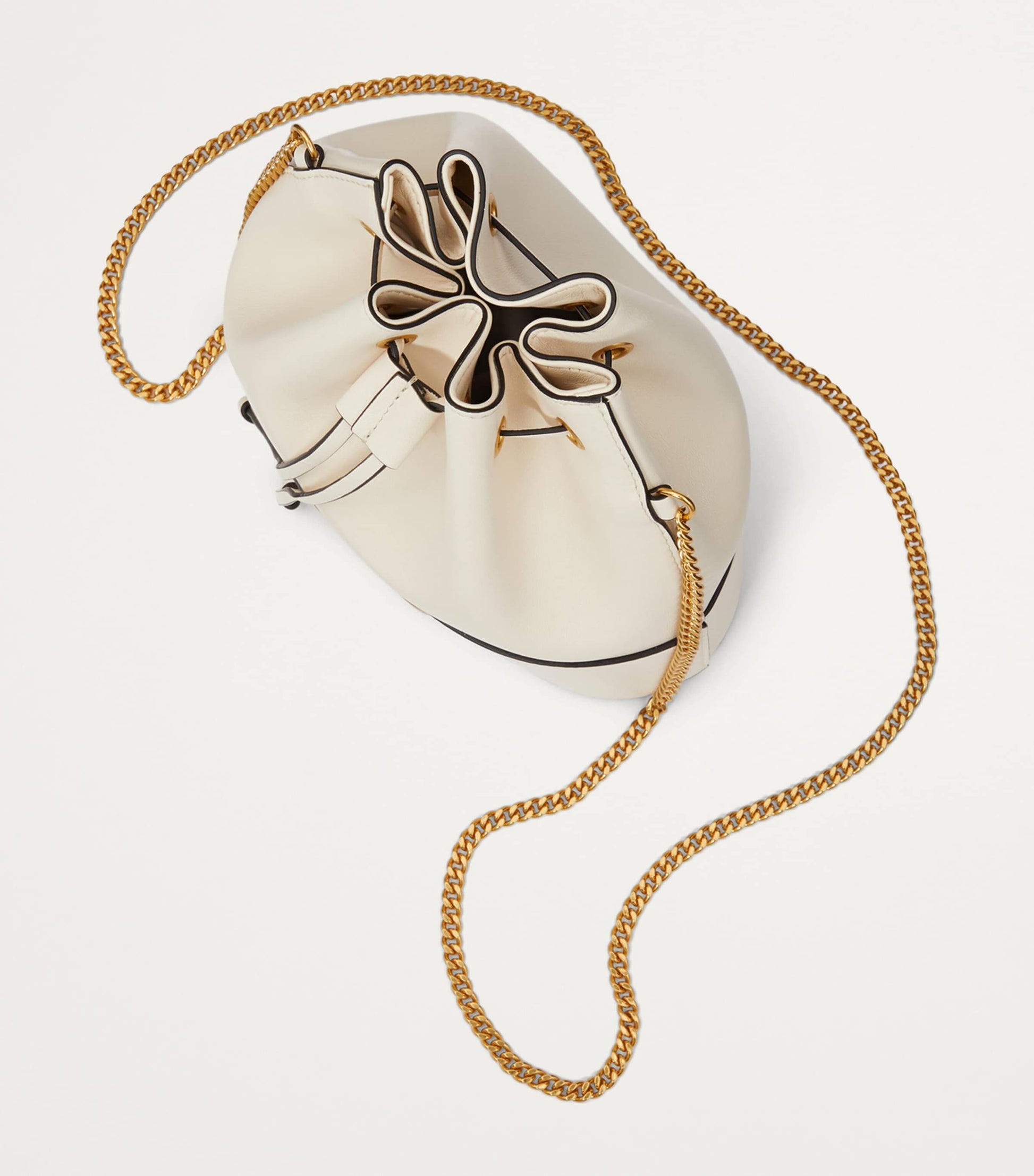 Valentino Garavani White Leather VLogo Bucket Bag