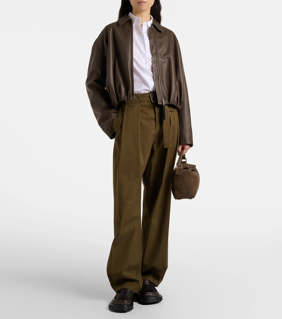 Loewe - جاكيت جلدي درابيه