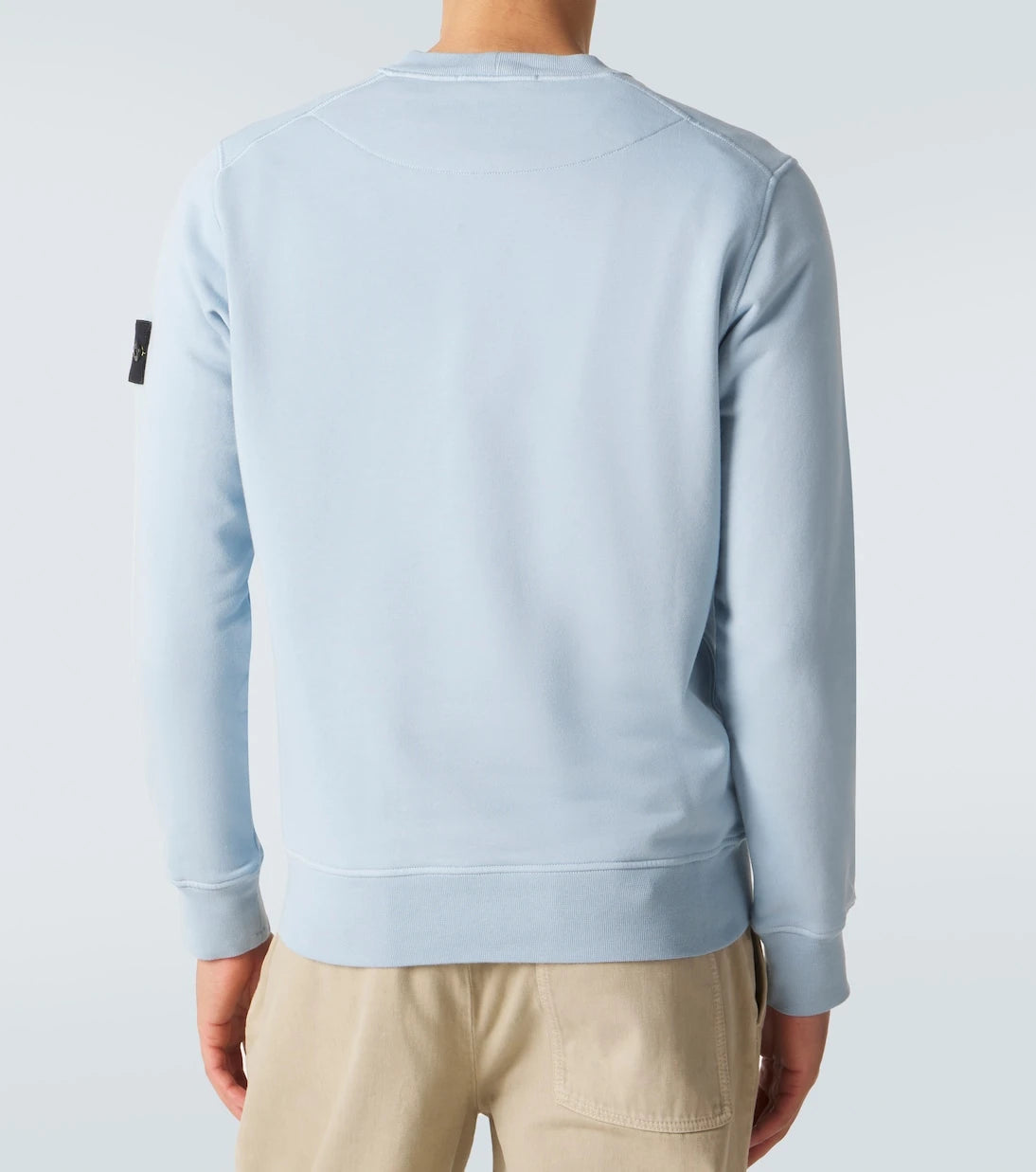 Stone Island - سويت شيرت من صوف القطن بتطريز البوصلة