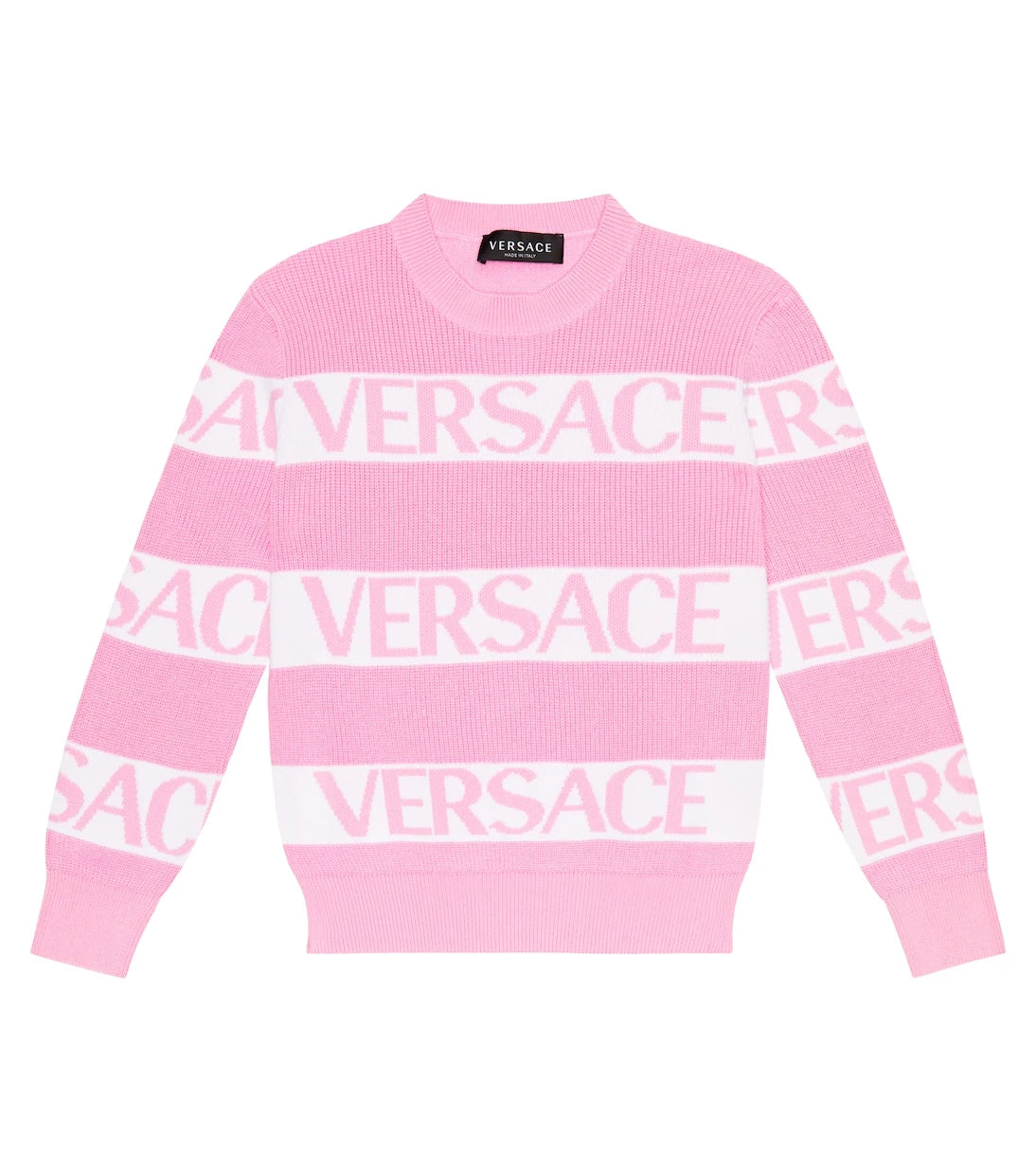 Versace Kids - سترة قطنية محبوكة بشعار جاكار