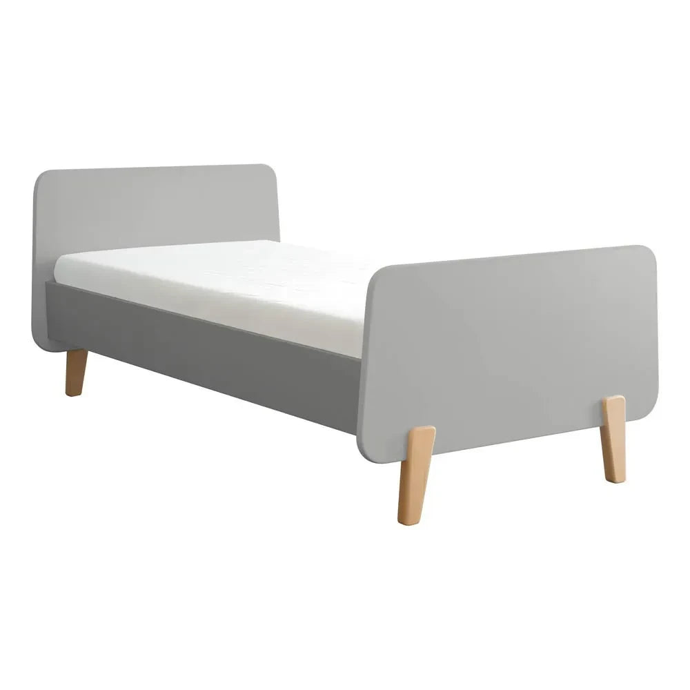 Laurette - Natural Wood MM Footed Bed | Grey