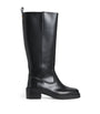 Maje Black Leather Knee-High Boots