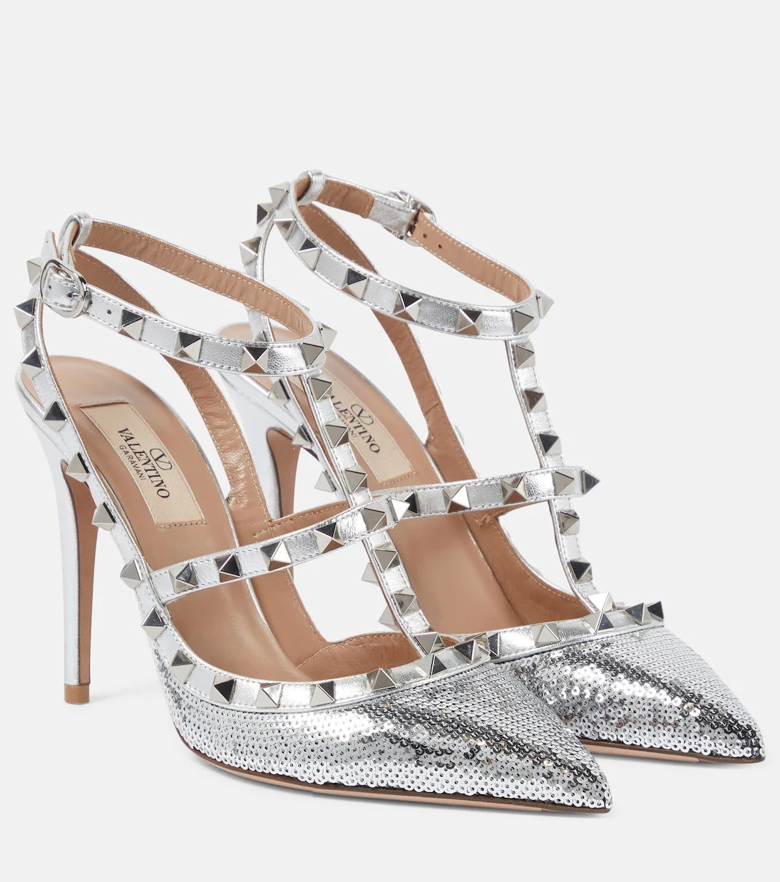 Valentino Garavani - Rockstud 100 sequined pumps