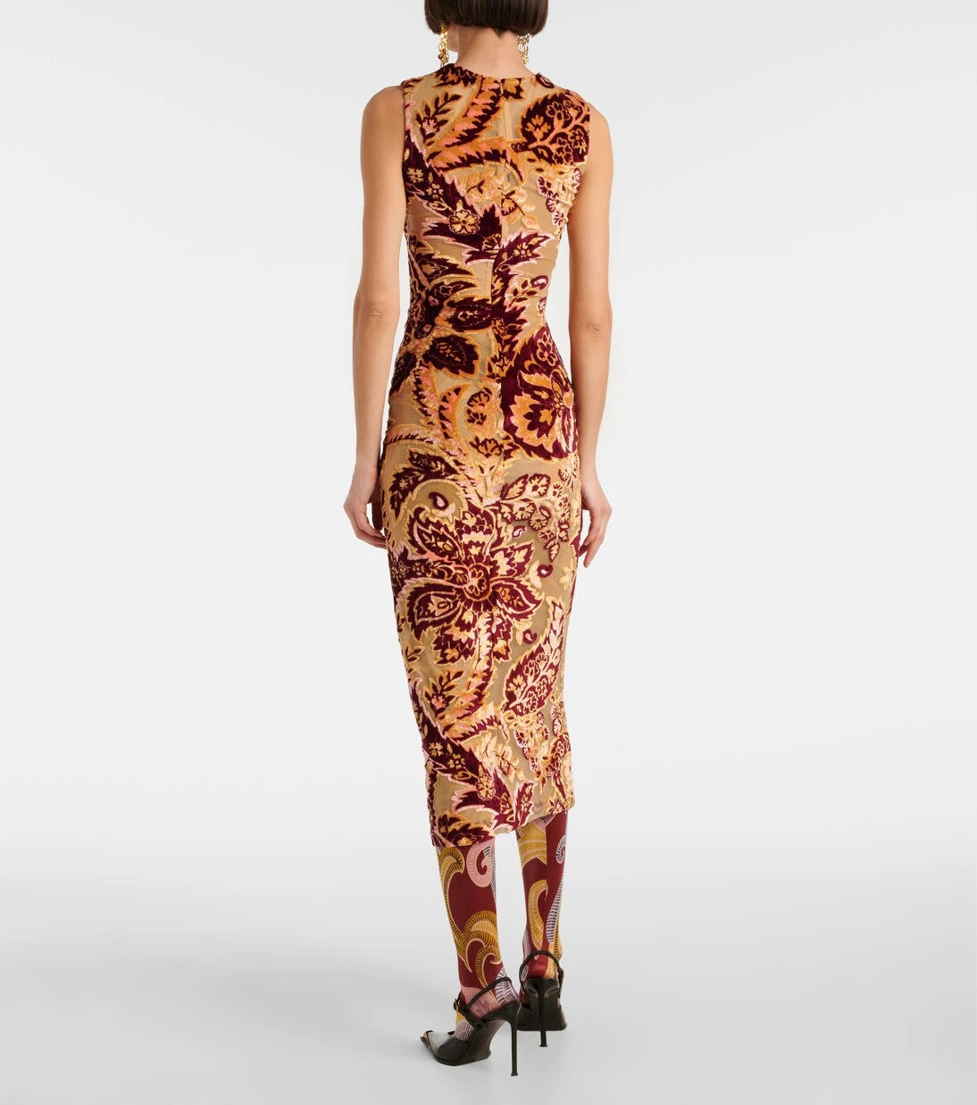 Wolford - جوارب Etro Satin de Luxe الطويلة بنقشة البيزلي