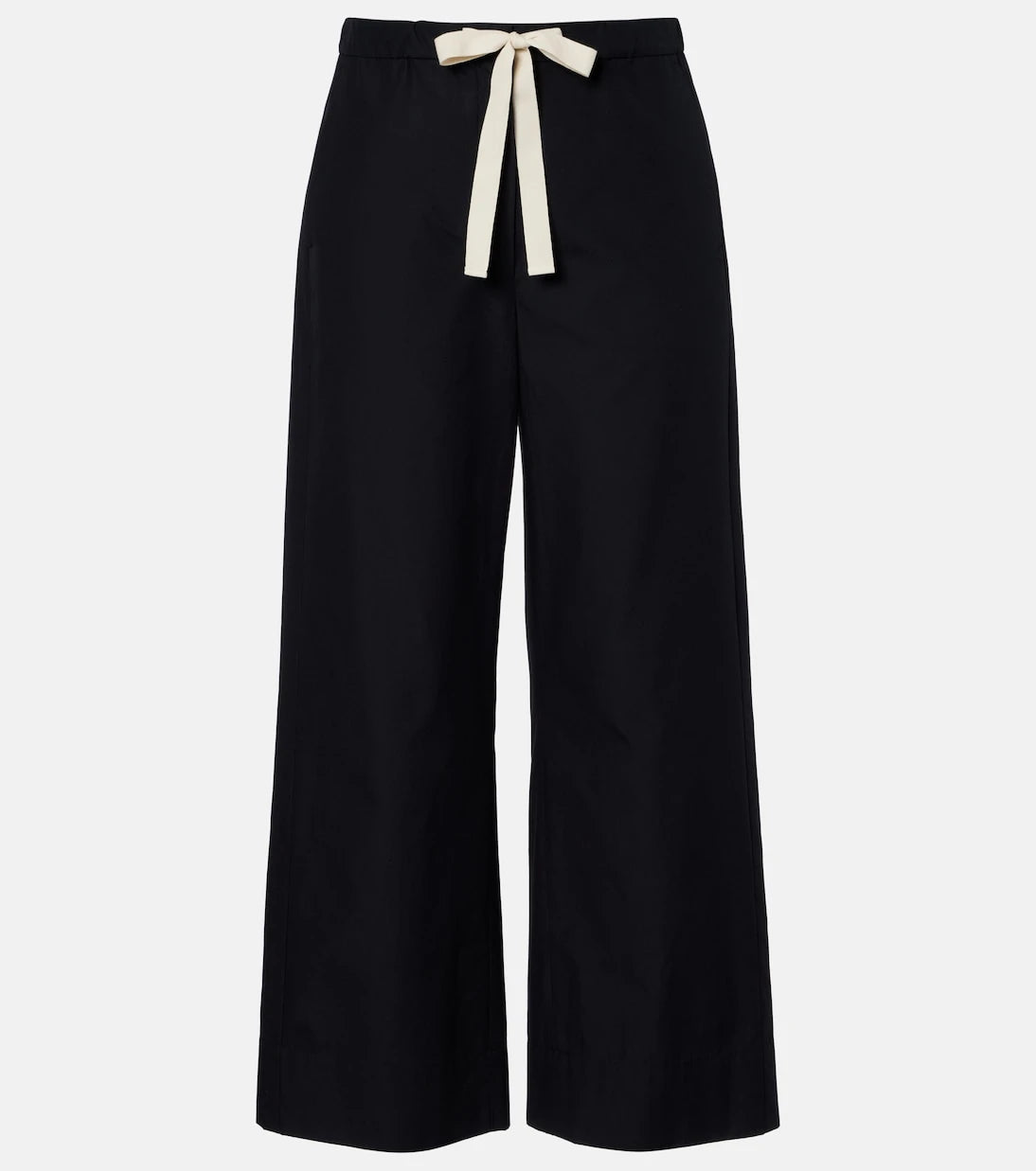 'S Max Mara - Argento cotton cropped wide-leg pants