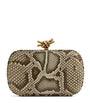 Gold Snakeskin Knot Clutch Bag