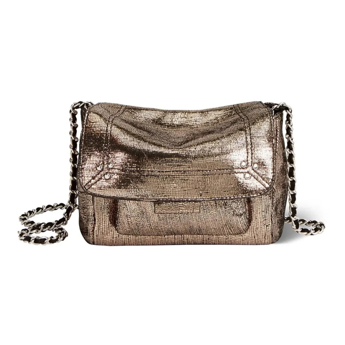 Jérôme Dreyfuss - Lulu S Lamé bag | Champagne
