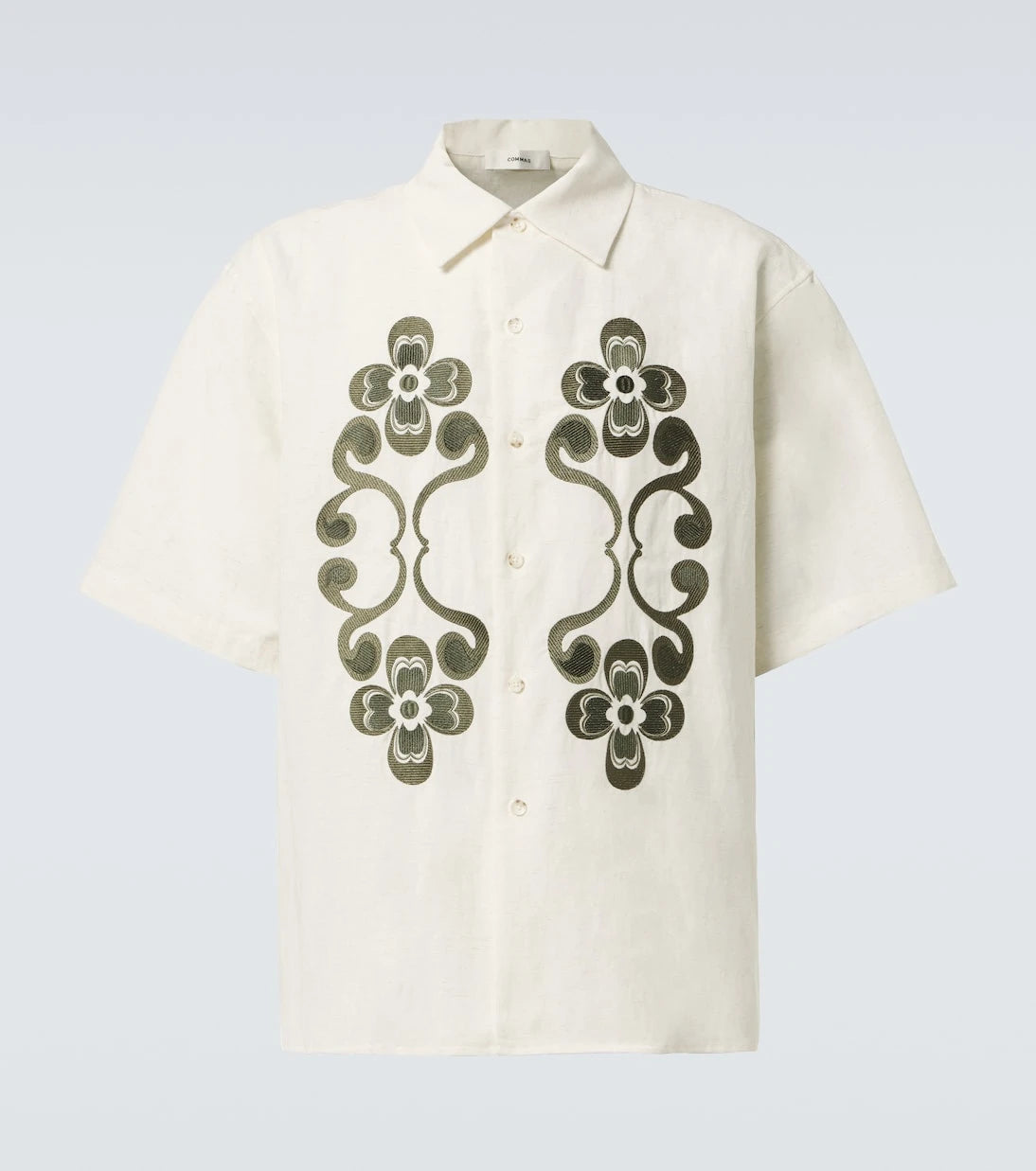 Commas - Reflection embroidered bowling shirt