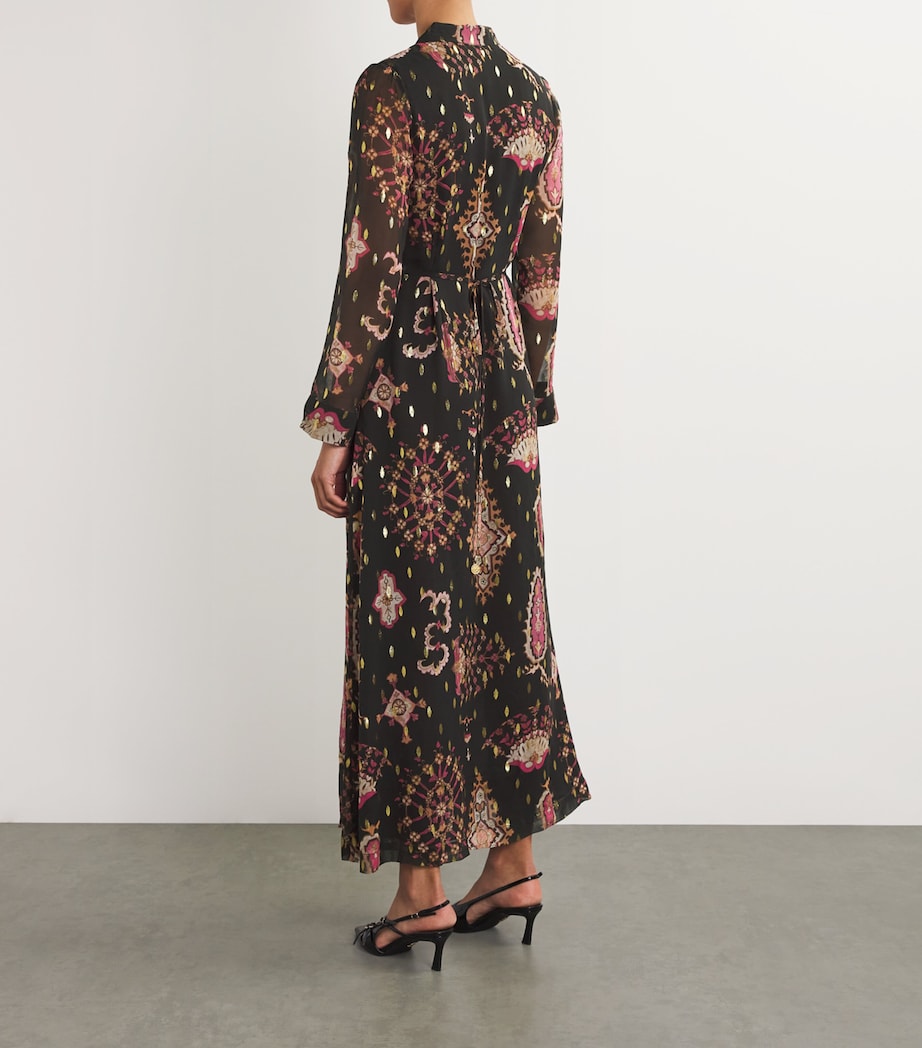 Silk Dylan Midi Dress BLACK