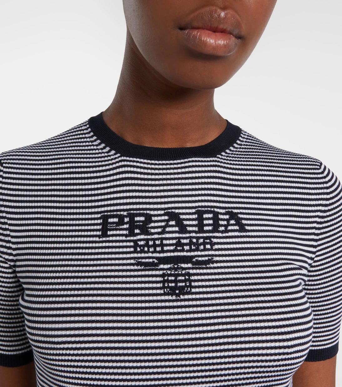 Prada - Logo striped silk sweater