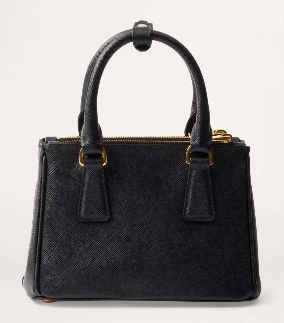 Prada Black Mini Saffiano Leather Galleria Top-Handle Bag
