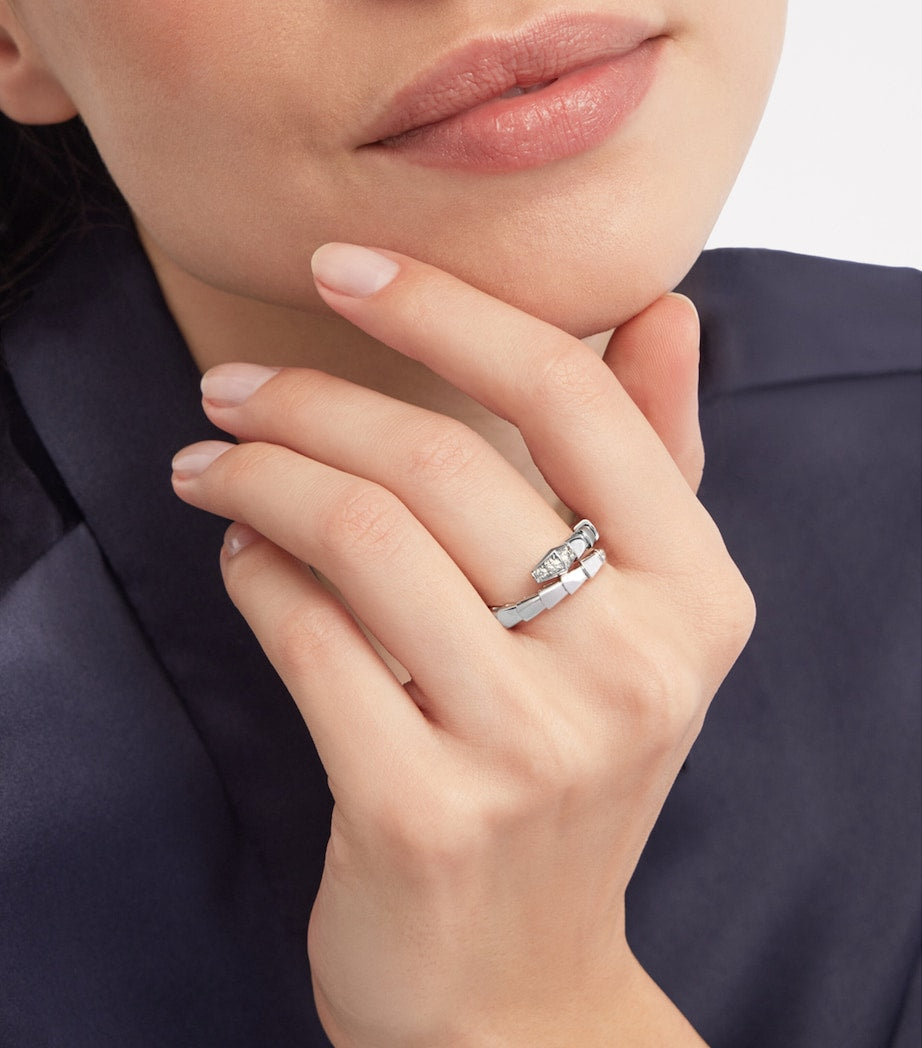 White Gold and Diamond Serpenti Viper Ring