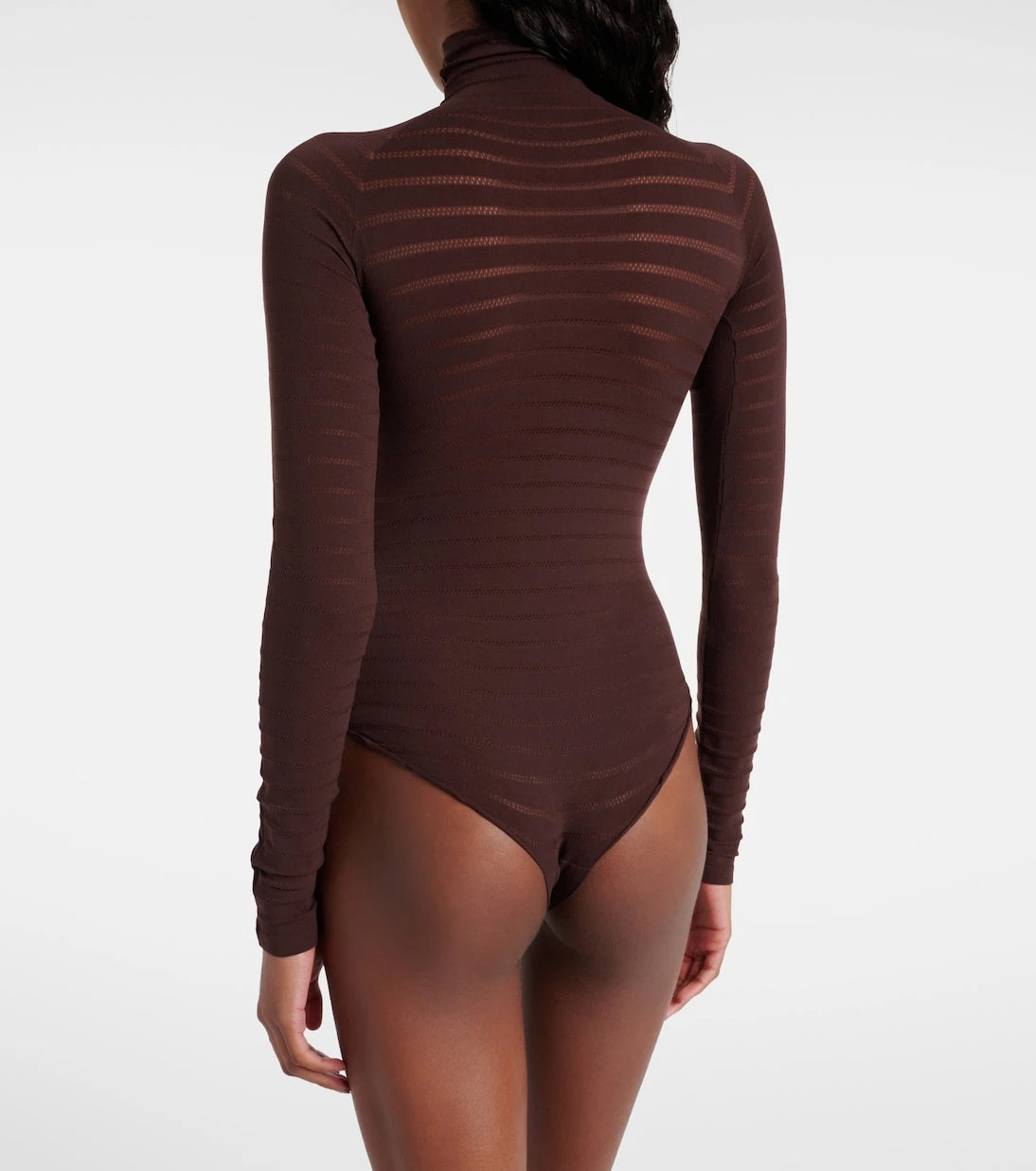 Alaïa - بودي سوت مخطط بياقة مدورة
