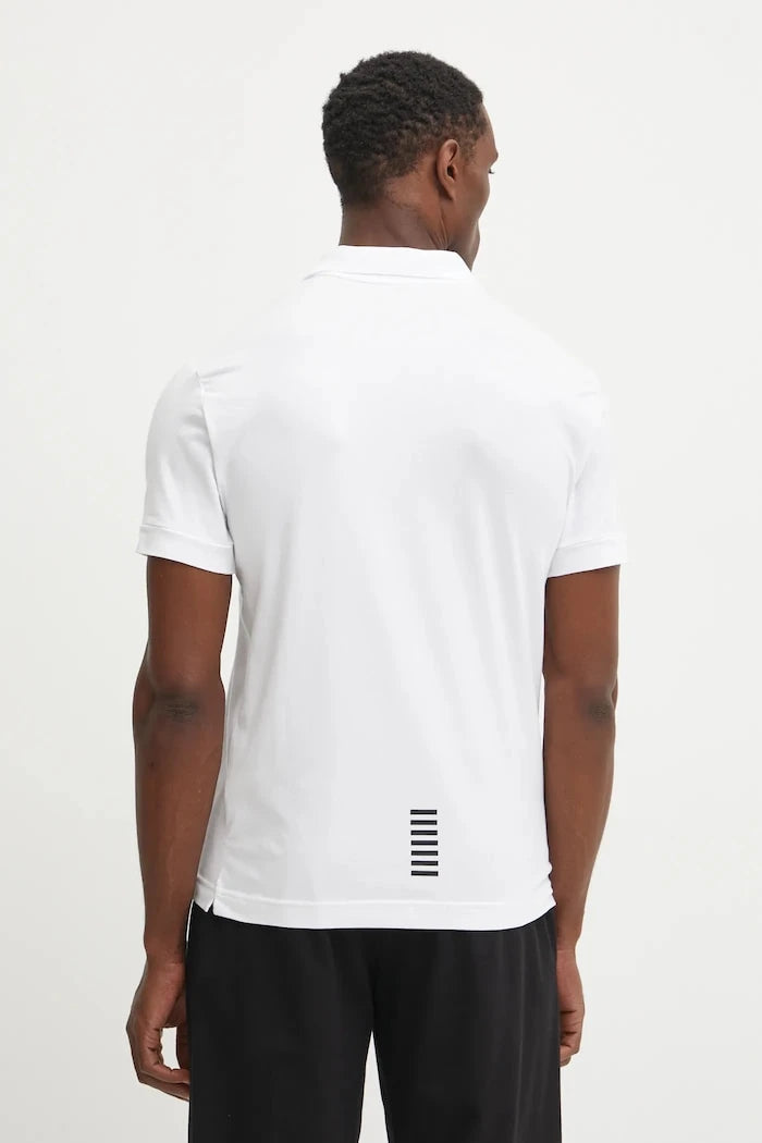 EA7 Emporio Armani erkek pamuklu elastan yakalı tişört