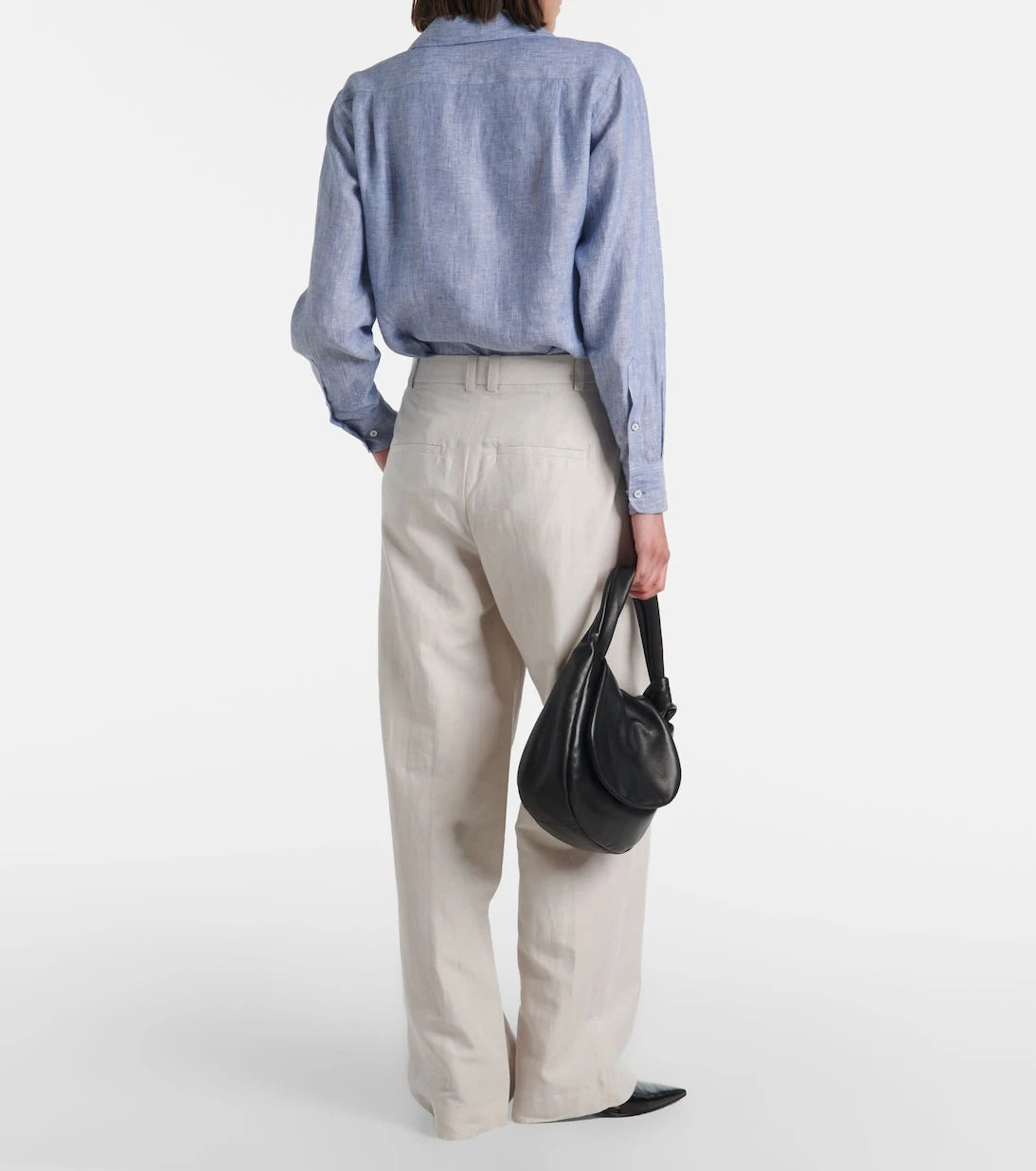Vince - High-rise cotton-blend wide-leg pants