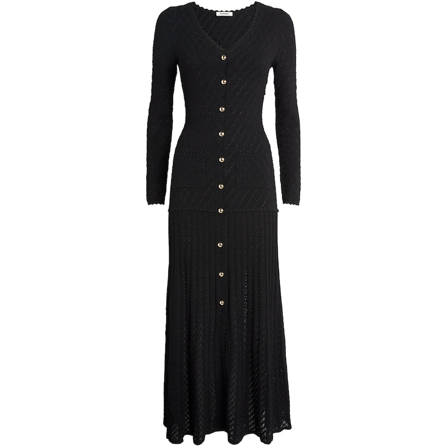 Knit V-Neck Midi Dress