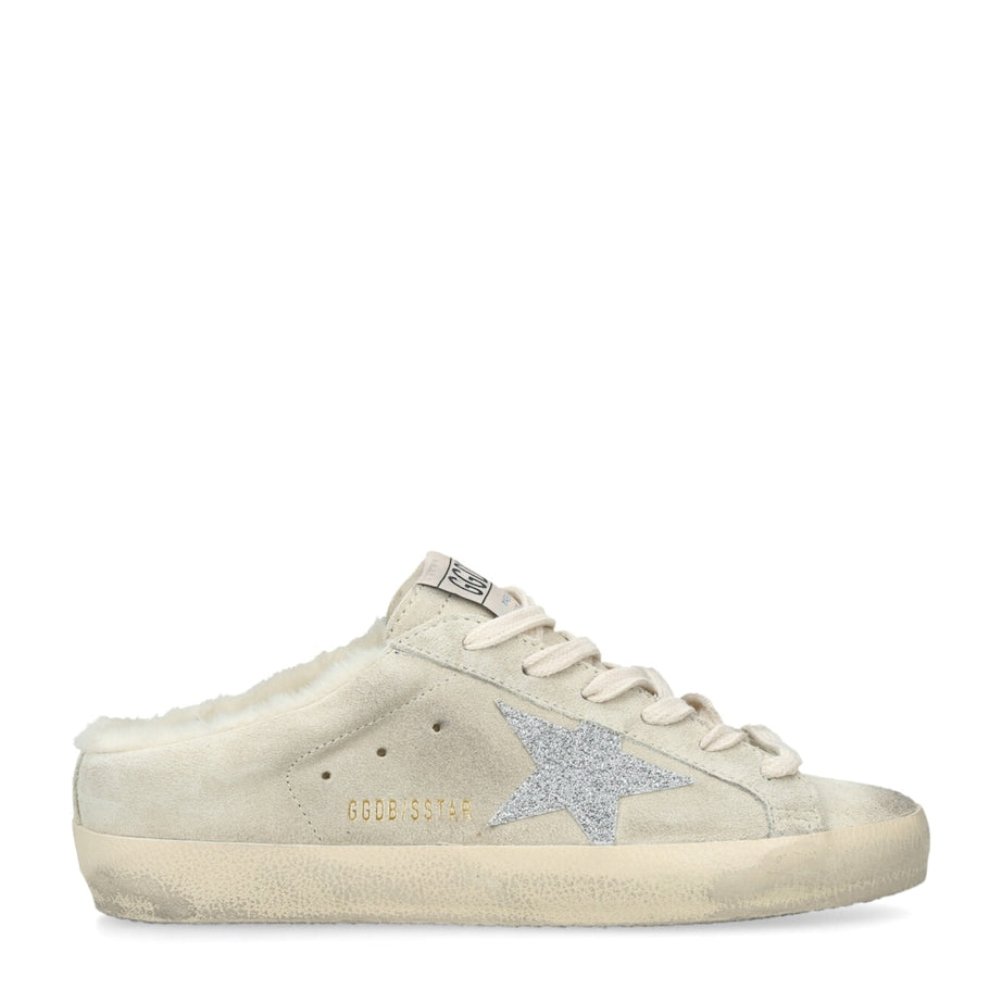 Golden Goose White Suede Super-Star Sabot Sneakers