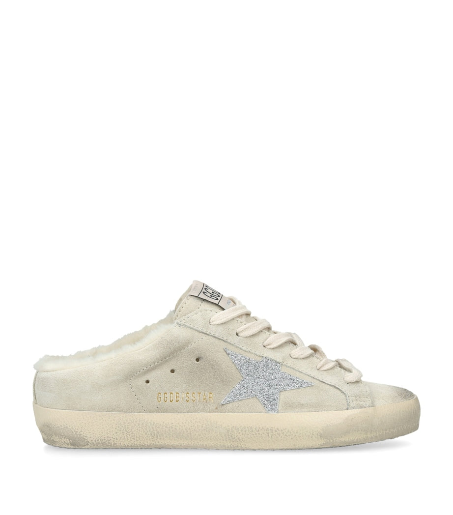 Golden Goose White Suede Super-Star Sabot Sneakers