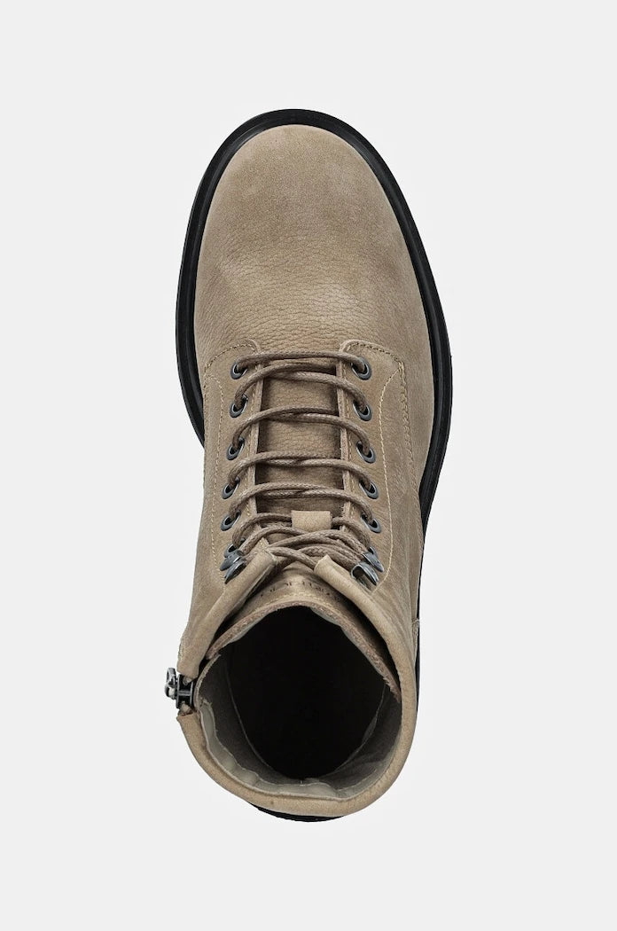 Велурени обувки Calvin Klein LACE UP BOOT W/ ZIP SUEDE