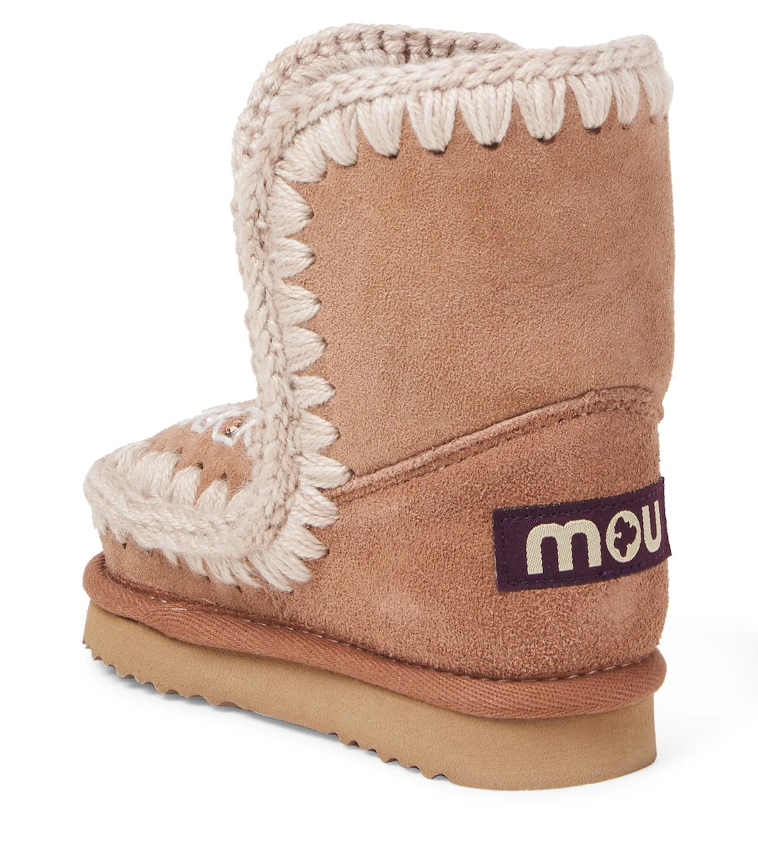 Mou Kids - Embroidered shearling-lined suede boots