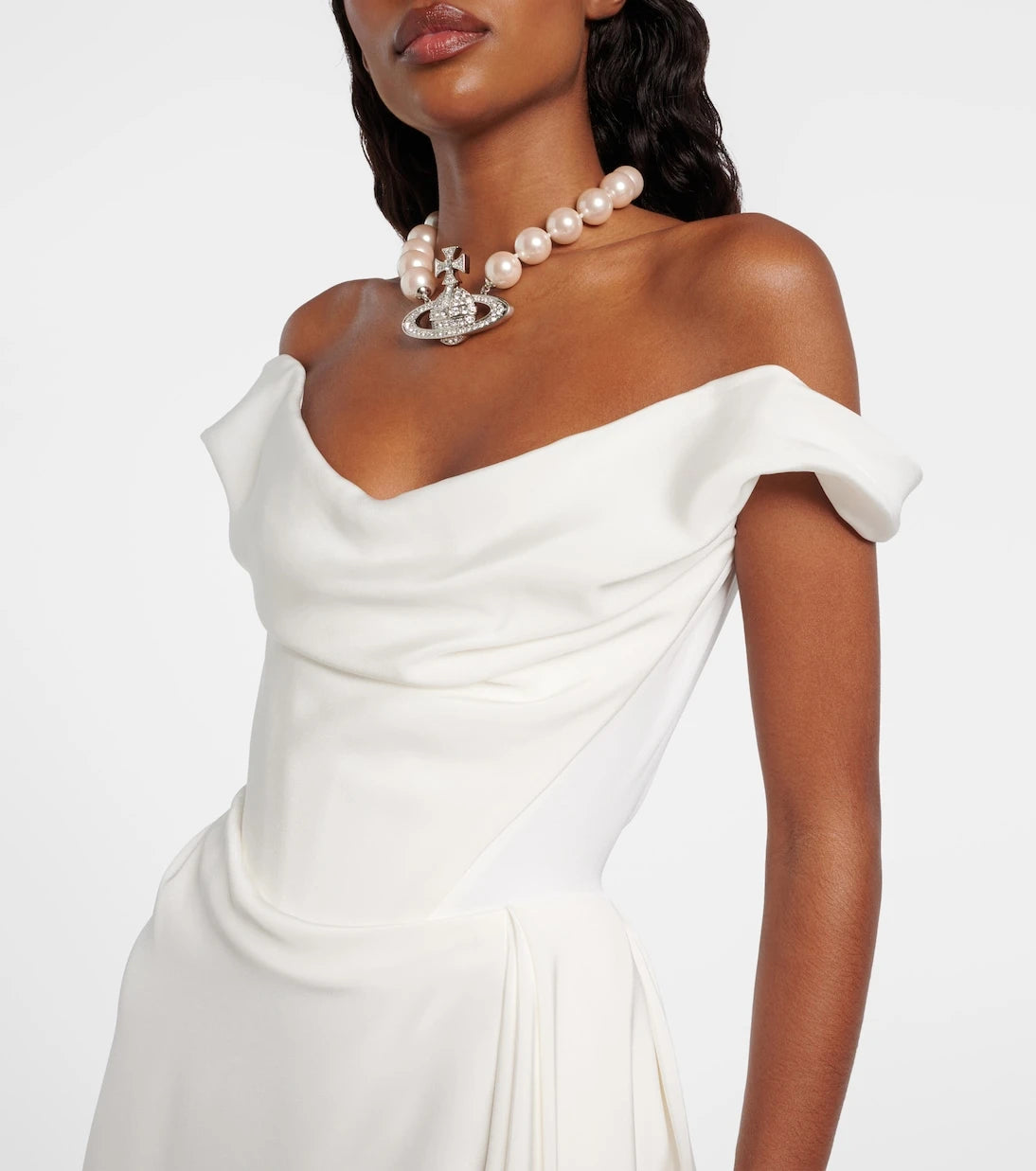 Vivienne Westwood - Bridal Comet asymmetric silk bustier gown