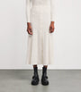 Sandro Paris Beige Pointelle-Knit Midi Skirt
