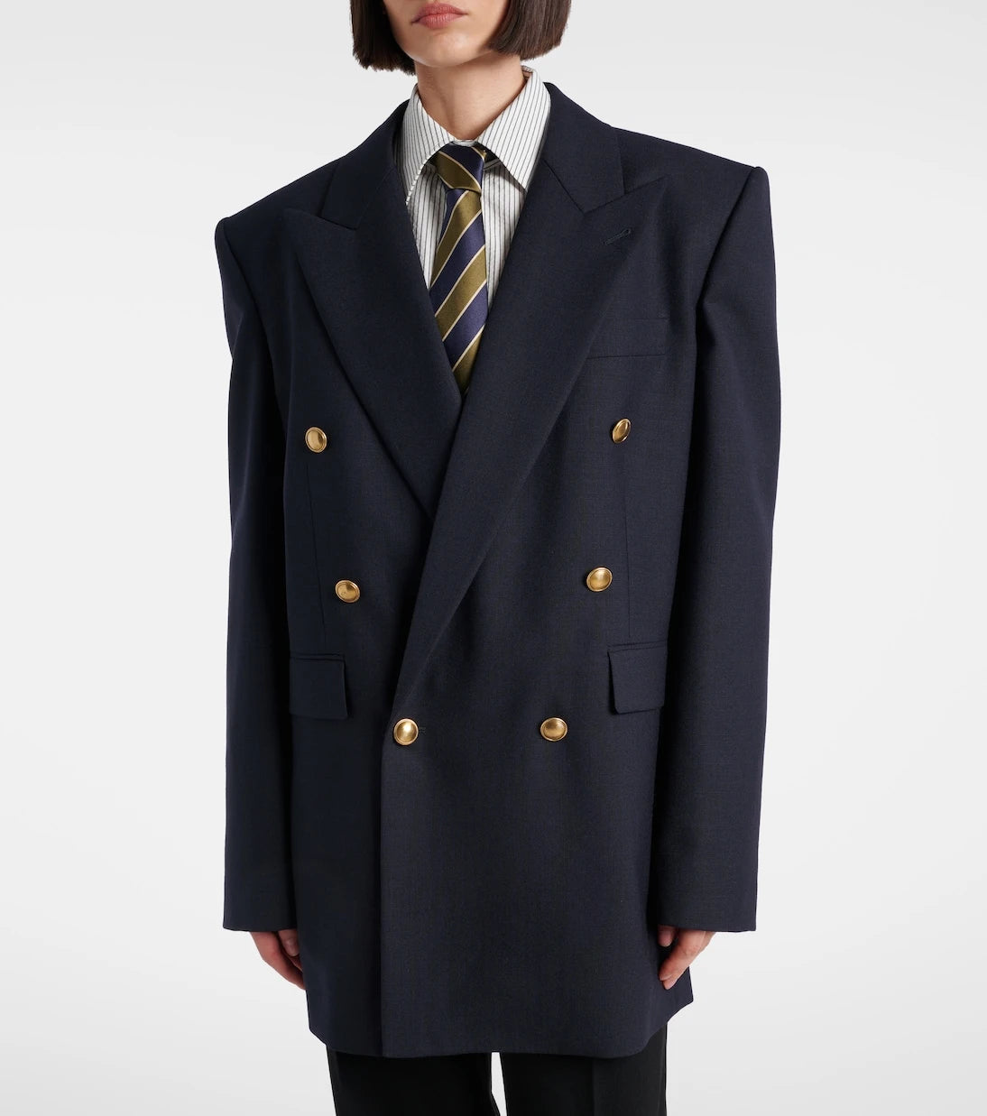 Saint Laurent - Double-breasted wool chiné blazer