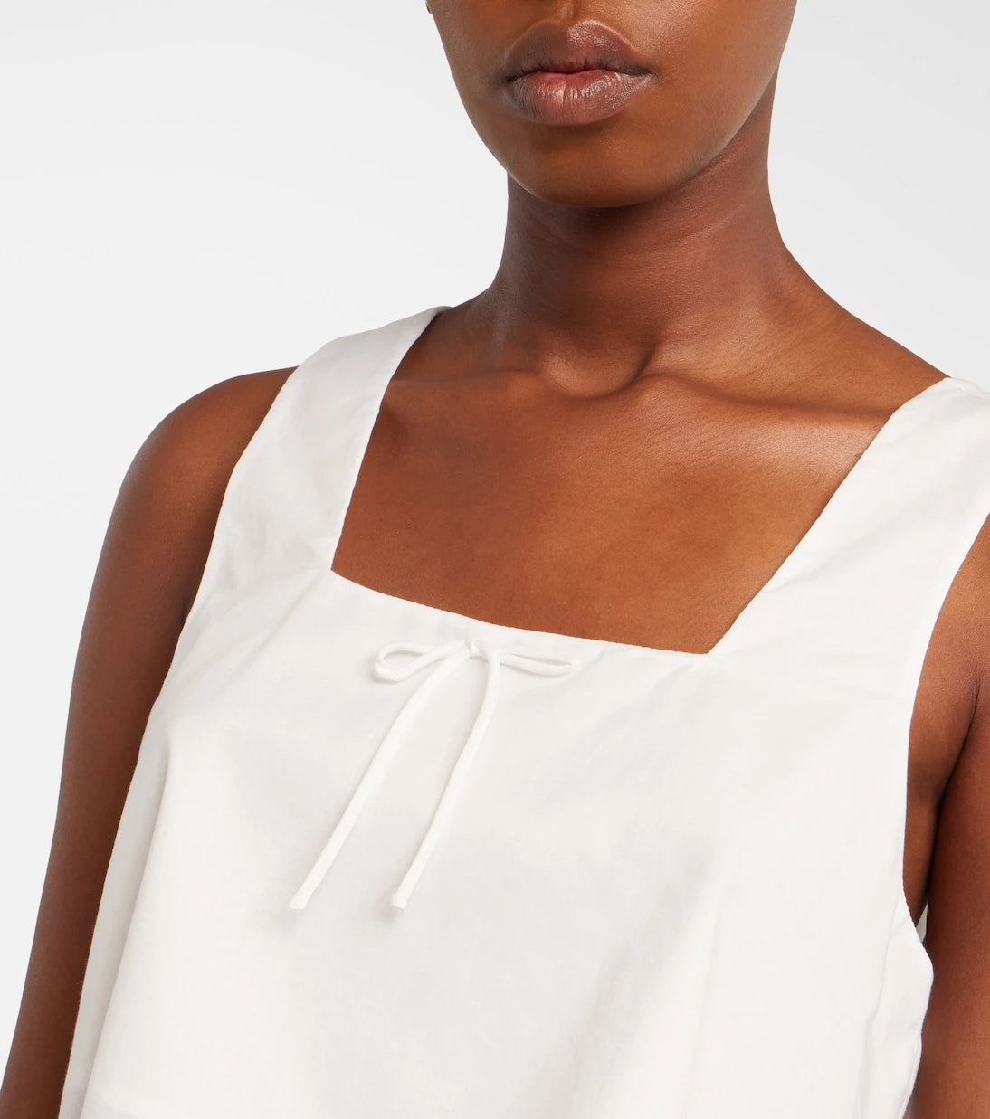 Montce - Lace-trimmed cotton crop top