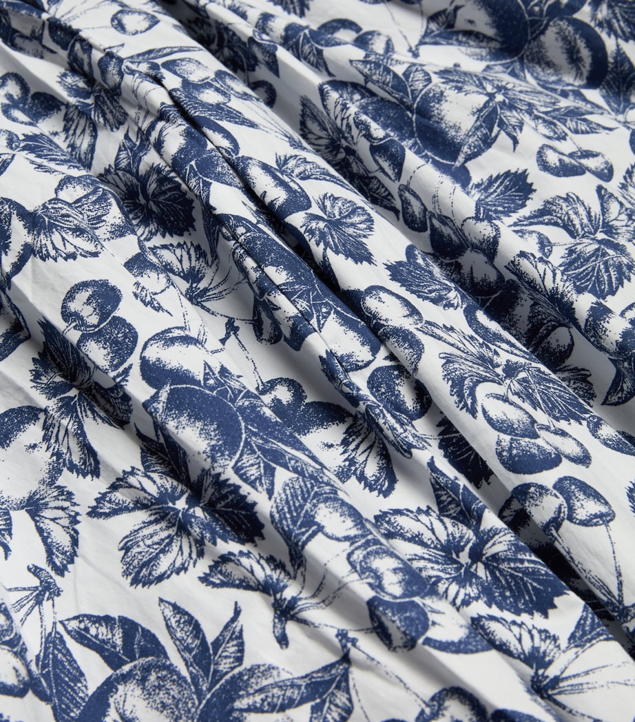 Cotton Fruit Print Maxi Skirt BLUE FRUITS PRINT