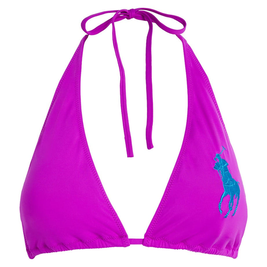 Polo Ralph Lauren Pink Logo Ricky Triangle Bikini Top