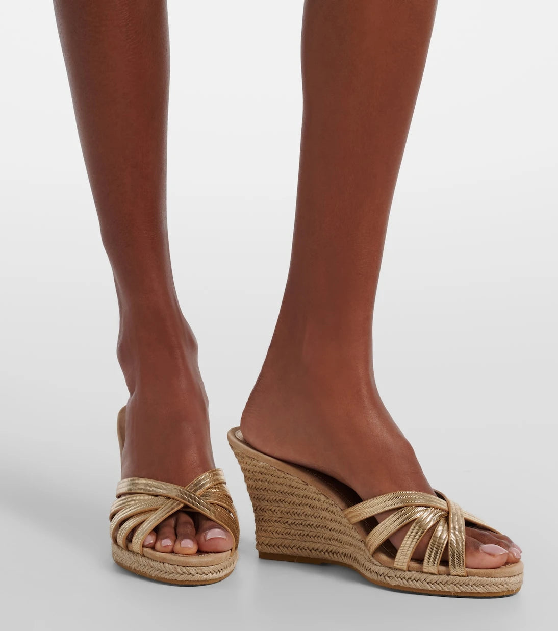 Veronica Beard - Metallic leather espadrille wedges