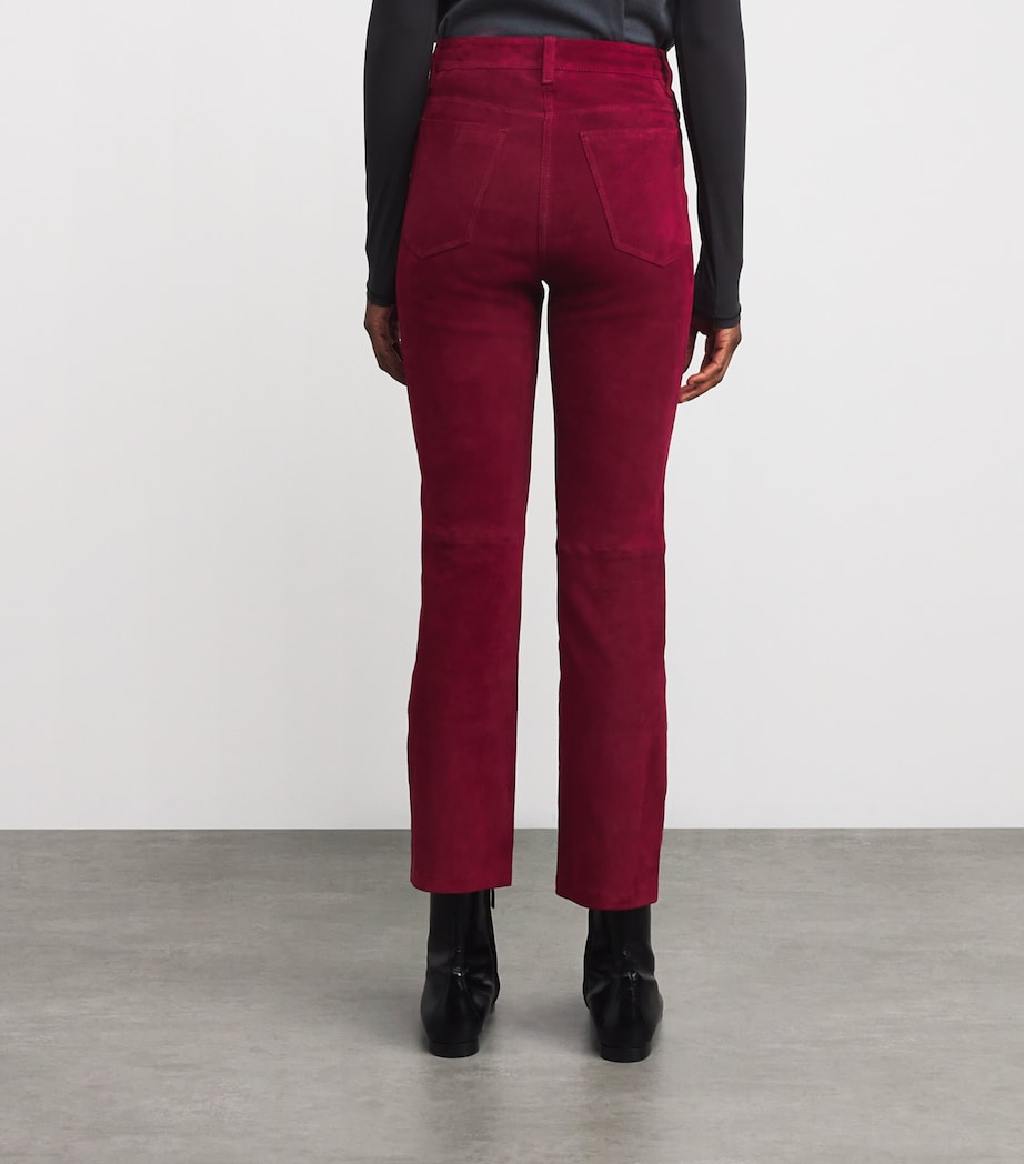 Red Suede Duke Stretch Slim Trousers