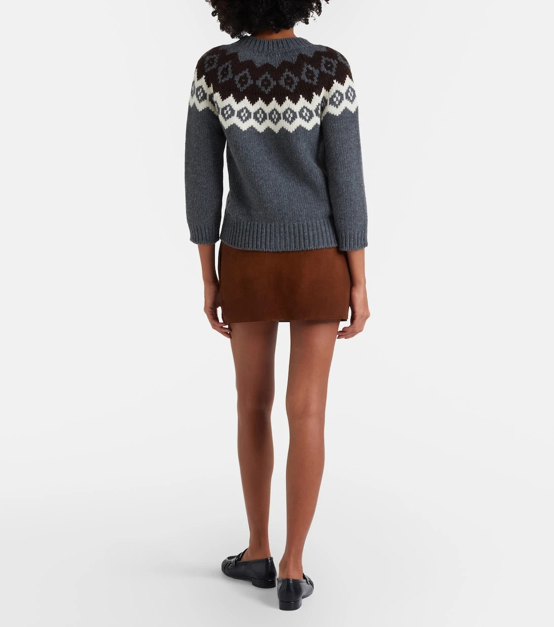 Prada - Gathered suede miniskirt