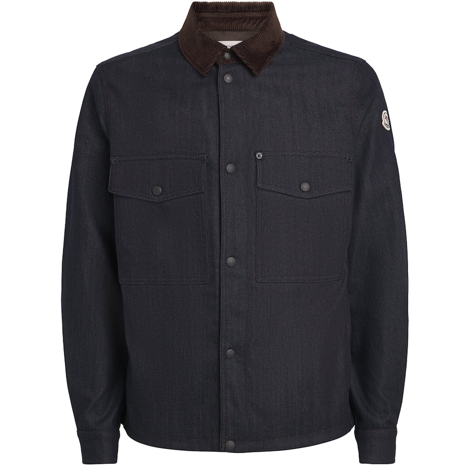 Corduroy-Trim Denim Shirt Jacket