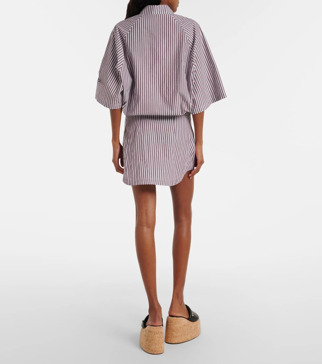 The Attico - Striped cotton polo dress