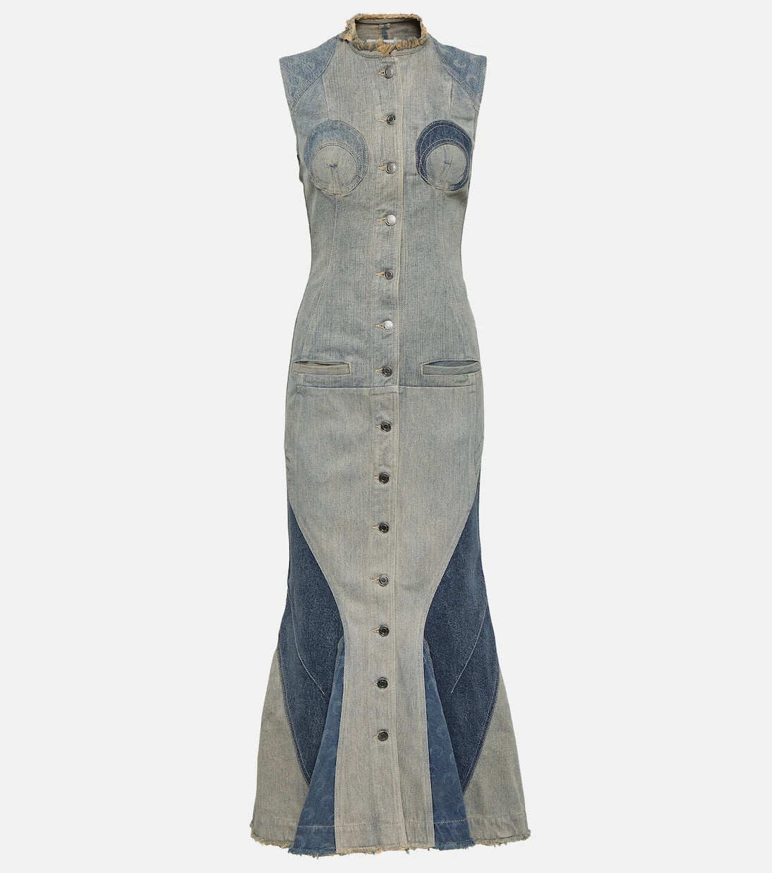 Marine Serre - All Over Moon denim maxi dress