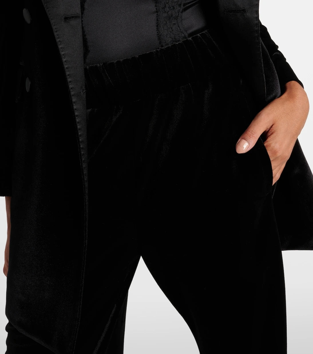 Dolce&Gabbana - High-rise velvet wide-leg pants