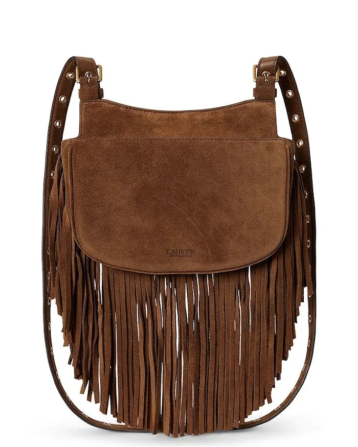 Lauren Ralph Lauren kadın süet crossbody çanta