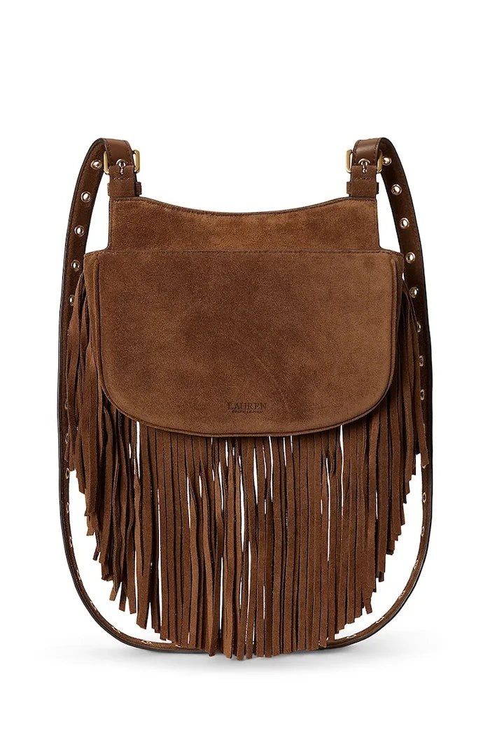 Lauren Ralph Lauren kadın süet crossbody çanta