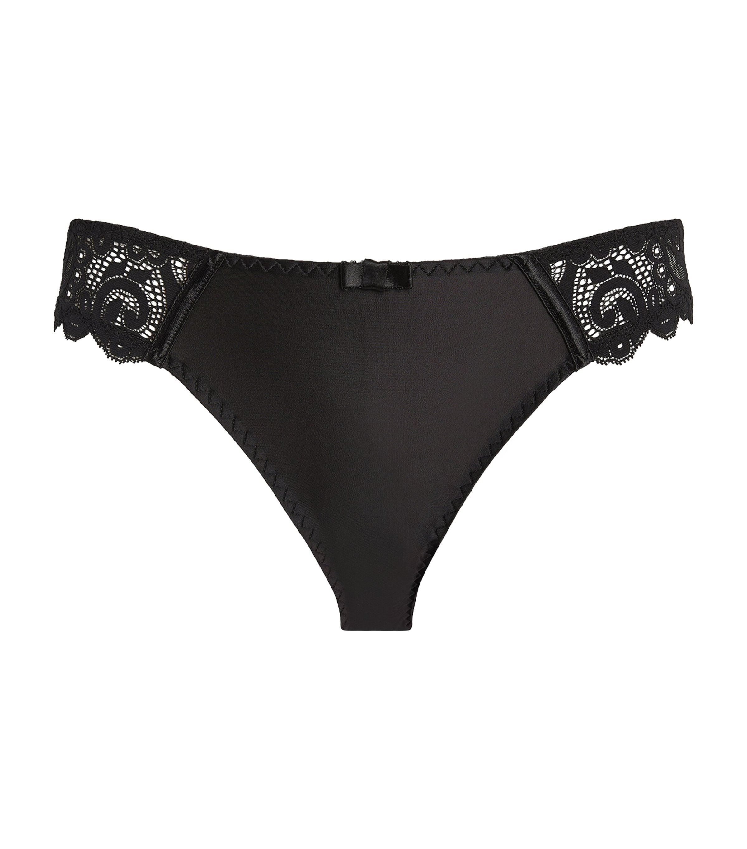 Maison Lejaby Black Lace-Detail Gaby Briefs