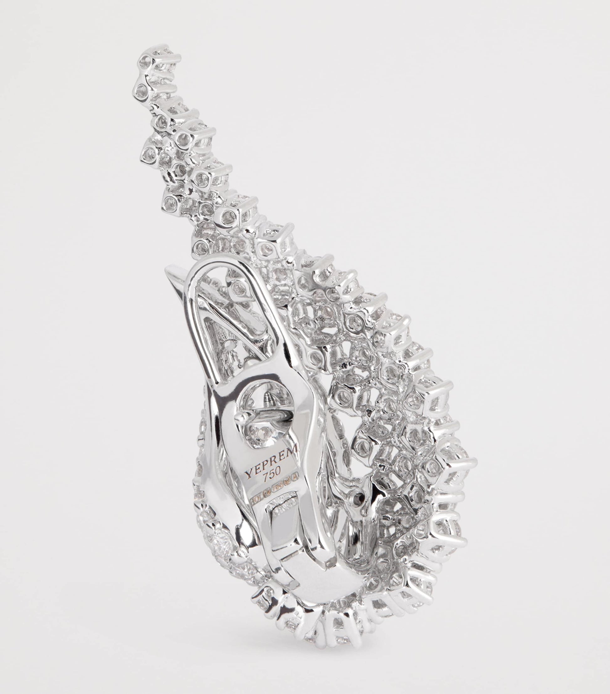 White Gold and Diamond Y-Couture State Stud Earrings