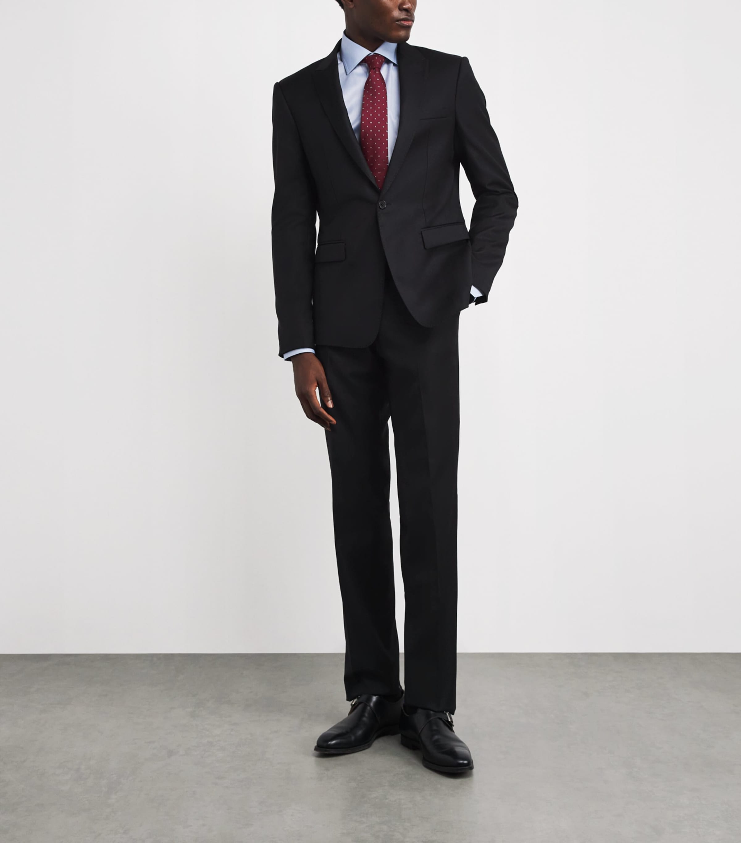 Emporio Armani Black Wool Single-Breasted Blazer