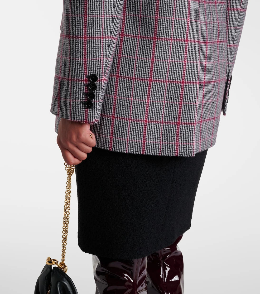 Chloé - Checked double-breasted wool jacket