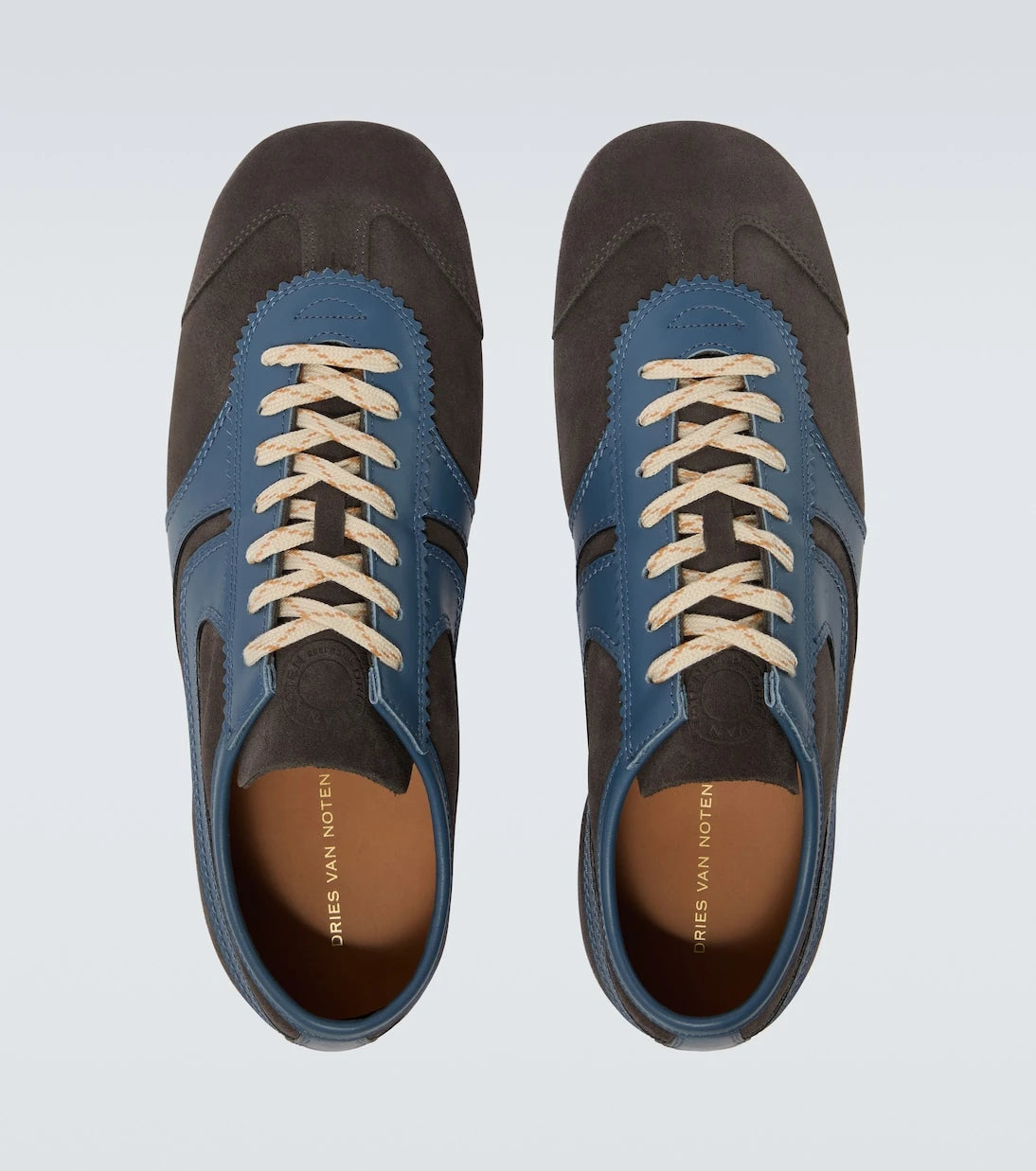 Dries Van Noten - Leather-trimmed suede sneakers