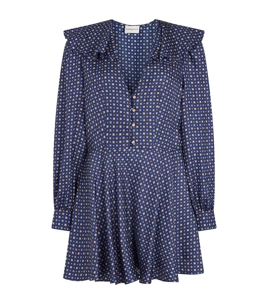 Claudie Pierlot Black Silk Printed Mini Dress