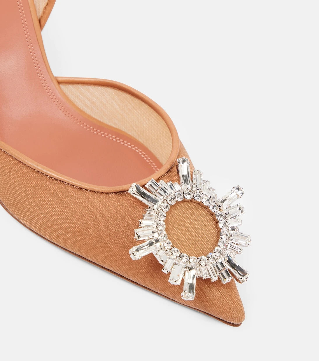 Amina Muaddi - Begum 70 embellished mesh slingback pumps