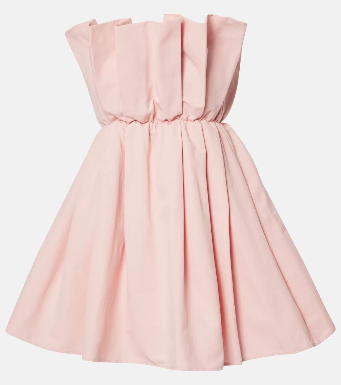 Staud - Cordelia pleated cotton-blend minidress