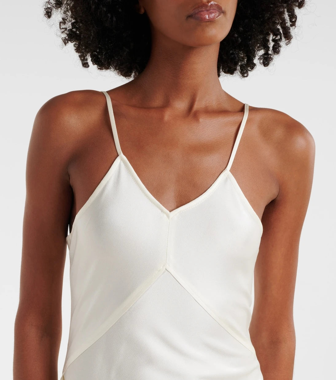 Victoria Beckham - Draped crêpe satin slip dress