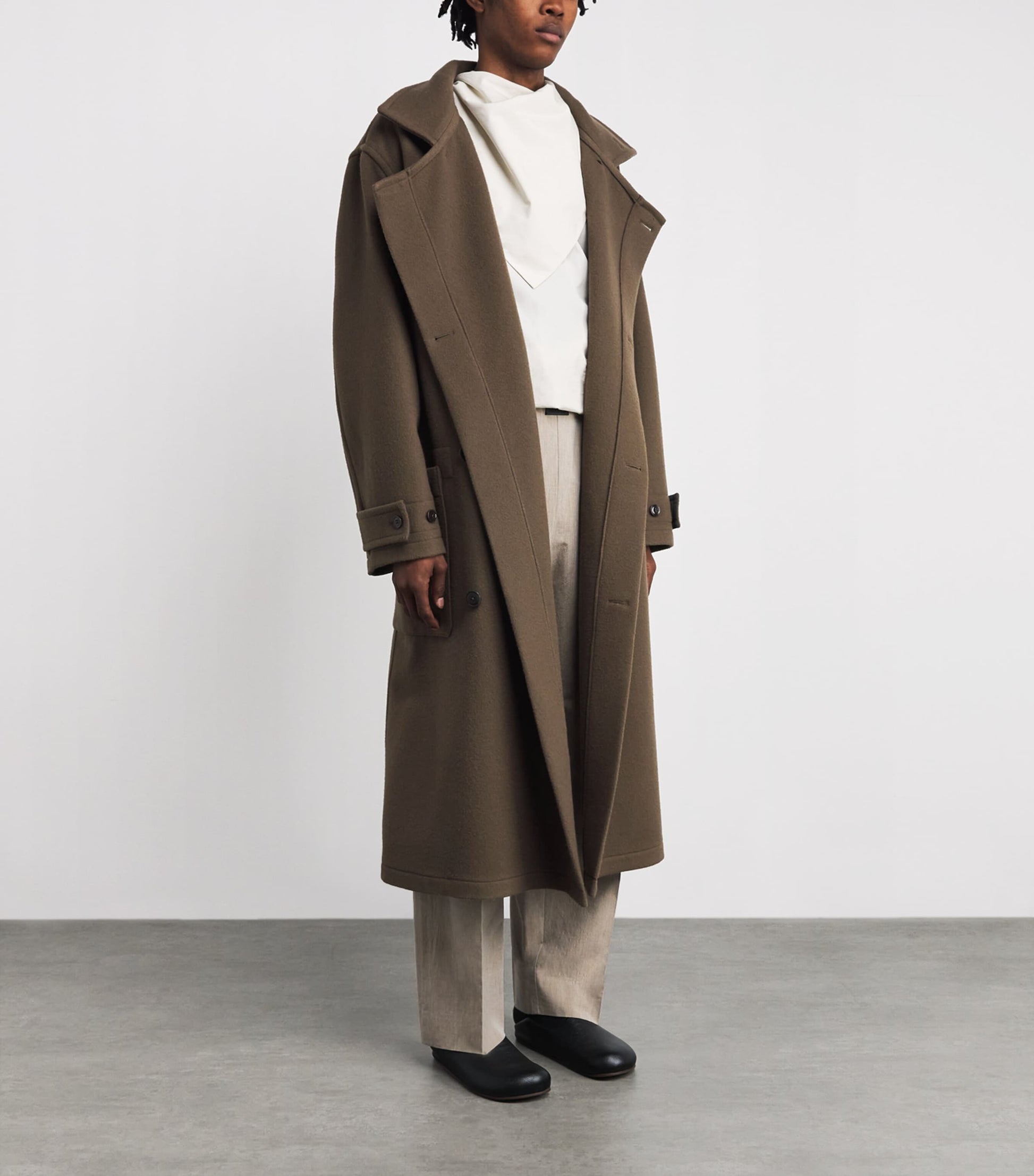 Lemaire Brown Wool Overcoat