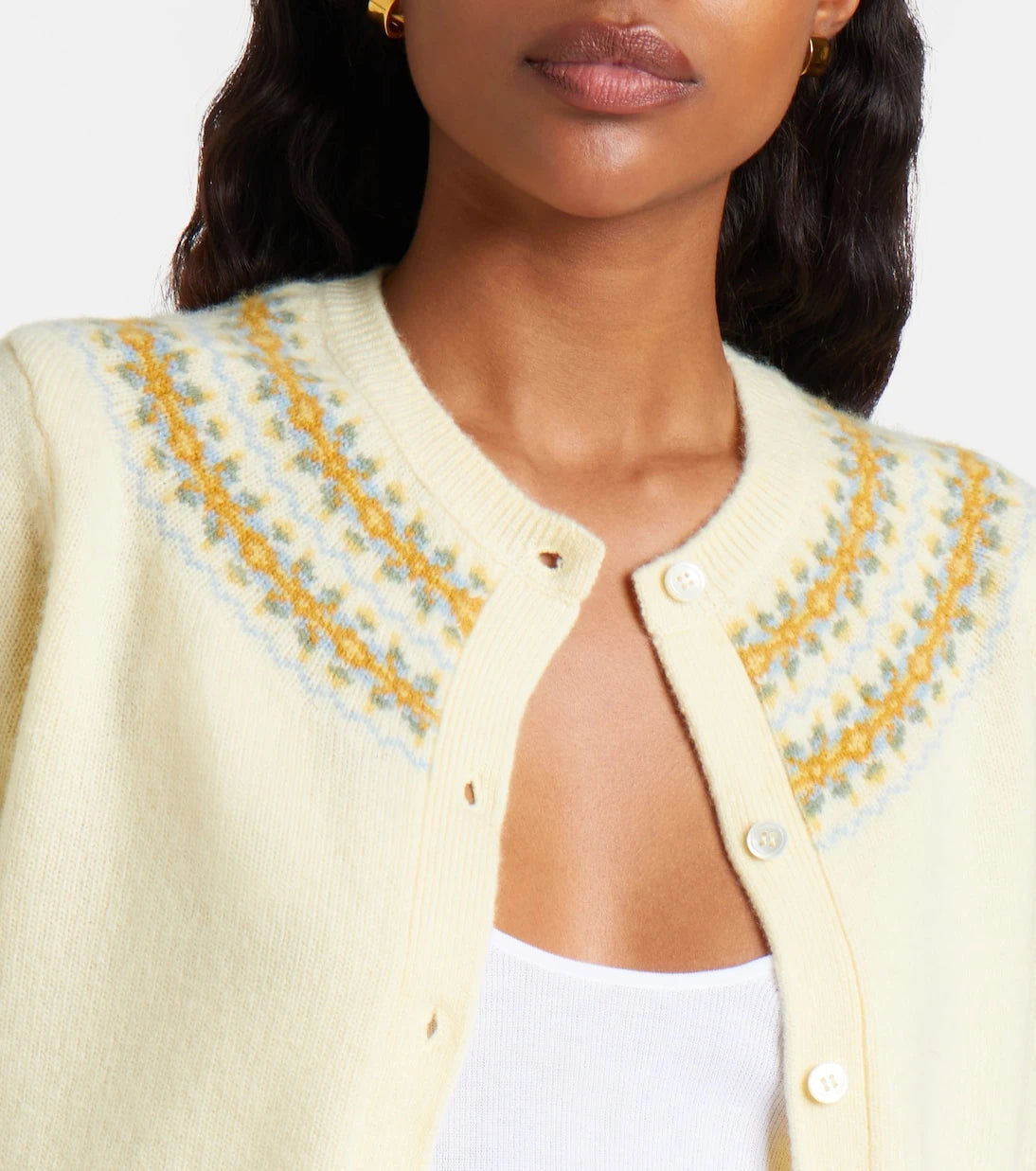 Dôen - Olympe Fair Isle wool-blend cardigan